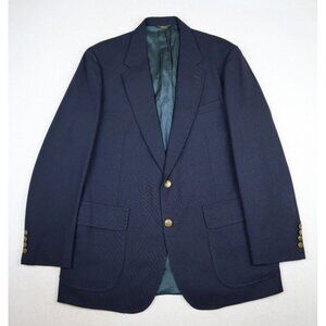 VINTAGE MEN'S NAVY BLUE BLAZER JACKET SPORT COAT - HUNTING HORN - SIZE 42R